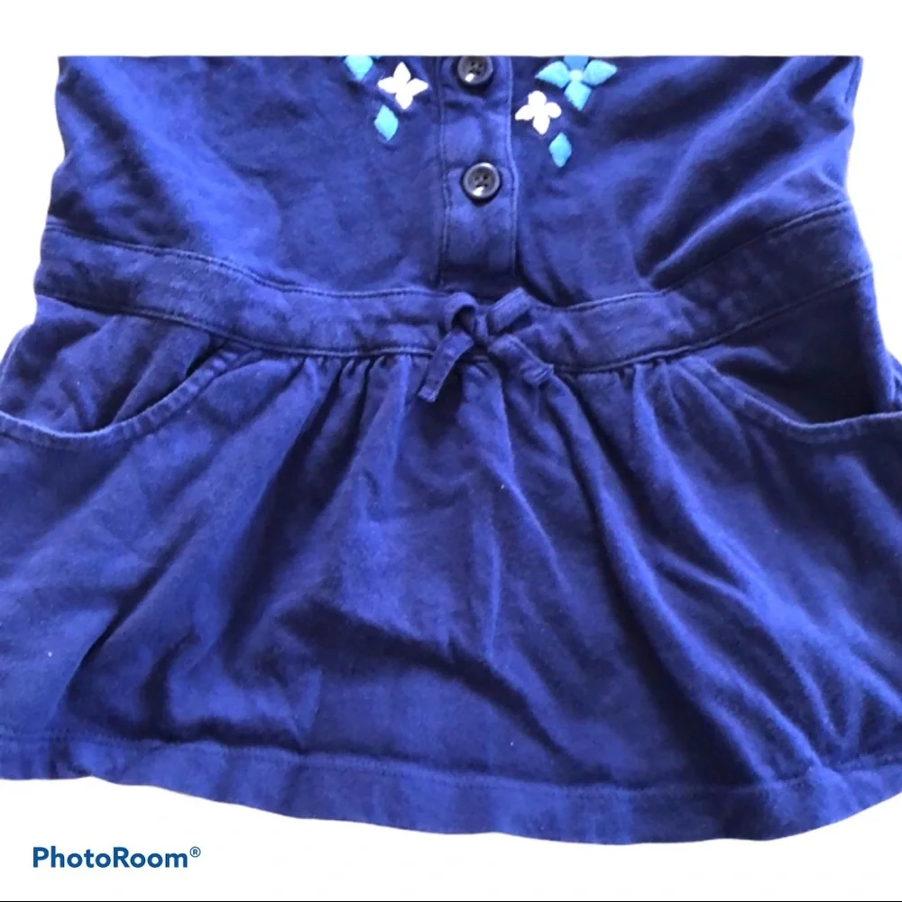 Cottagecore‎ Blue Embroidery Peplum Top 5T